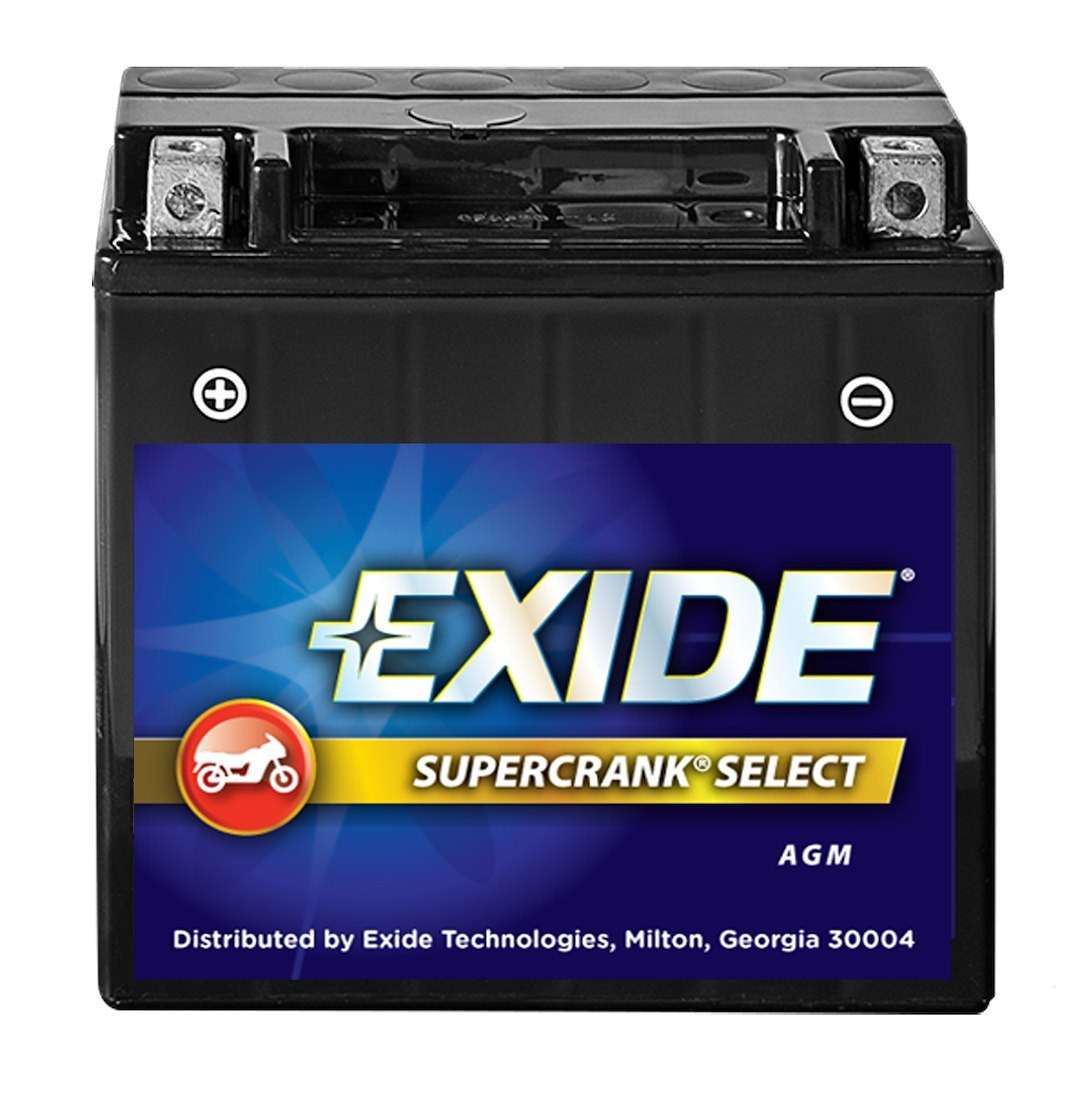 Exide Bat. Battery, Super Crank ® Select, 12 Volt, Absorbed Glass Mat (AGM) Electrolyte, 6 Inch Length, 3-7/16 Inch Width, 6-3/8 Inch Height – 20CH-BS