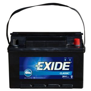 Exide Bat. Battery, Classic Series., 40R Bci Group Size, 12 Volt, 590 Cold Cranking Amps, Top Terminals, Sulfuric Acid and Water Electrolyte – 40RC
