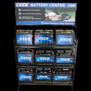 Exide Bat. Point of Purchase Display Header Card, For Exide 9 Piece Battery Rack – MKTG 1793