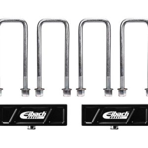 Eibach Body Lift Block, For Use with Pro-Truck Sport Shocks, 1-1/2 Inch Height, Aluminum, With U-Bolts and Hardware, Set of 2 – LB81-82-007-02-02