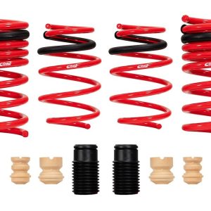 Eibach Lowering Kit, Sportline, 1.5 Inch Front/1.5 Inch Rear Drop, Red, Shocks Not Included, Includes 2 Front/2 Rear Lowering Springs – 4.14535