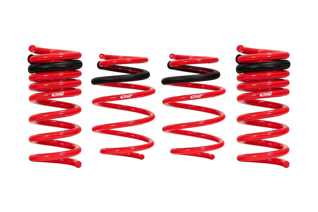 Eibach Lowering Kit, Sportline-Kit, 1.6 to 1.8 Inch Front Drop/1.8 Inch Rear Drop, Red, Without Shocks – E20-40-038-01-22