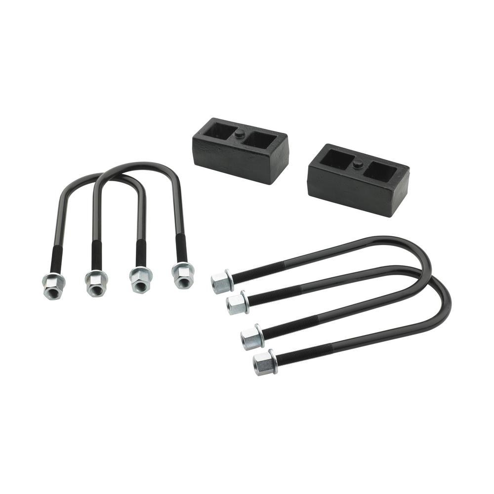 Pro Comp Sus Leaf Spring Block Kit, 1 Inch Rear Lift, Steel, With 2 Blocks/U-Bolts/ All Necessary Hardware – 58100