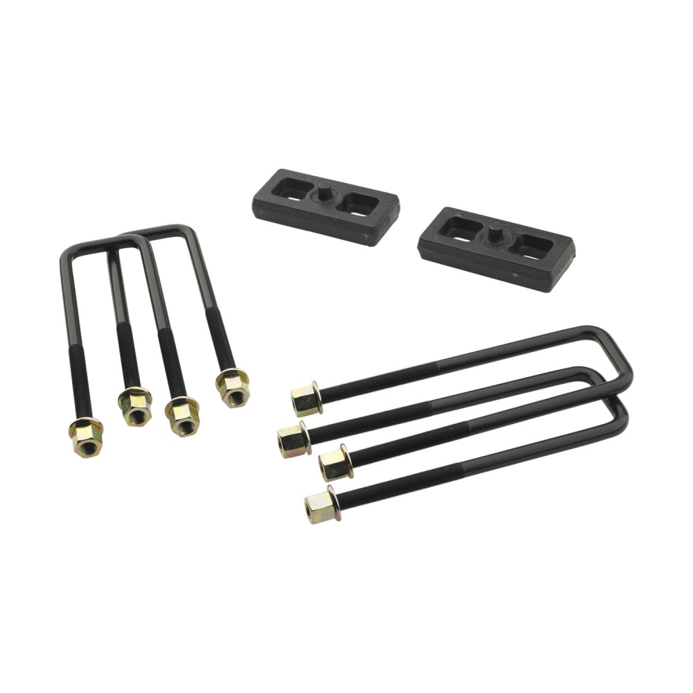 Pro Comp Sus Leaf Spring Block Kit, 1 Inch Lift, Steel, With 2 Blocks/U-Bolts/ All Necessary Hardware – 65151