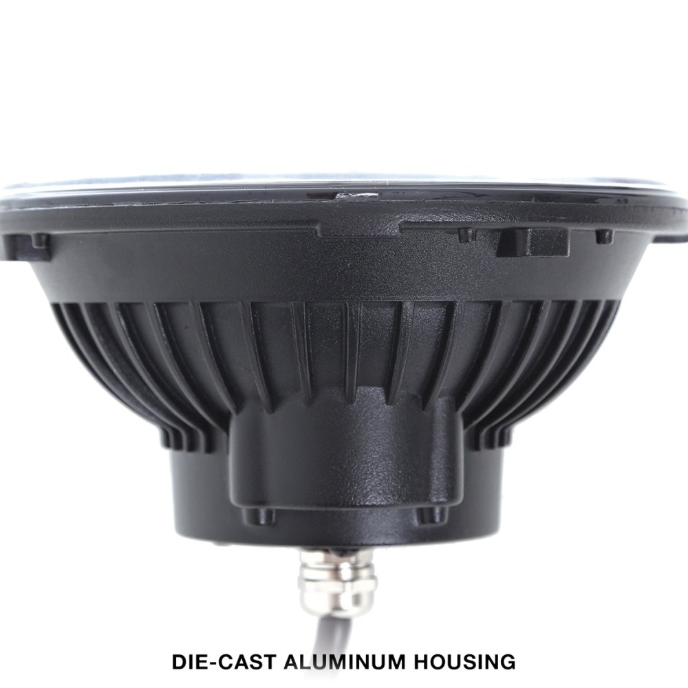 Pro Comp Sus Headlight Assembly, Explorer, LED Bulb, 7 Inch Diameter, Black Housing, Set of 2 – 76402P