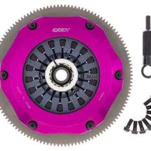 Exedy Clutch Set, Hyper Series Stage 4, 24 Spline, Twin Disc, Organic Friction Material, Sprung Hub, With Flywheel – FM022SDF