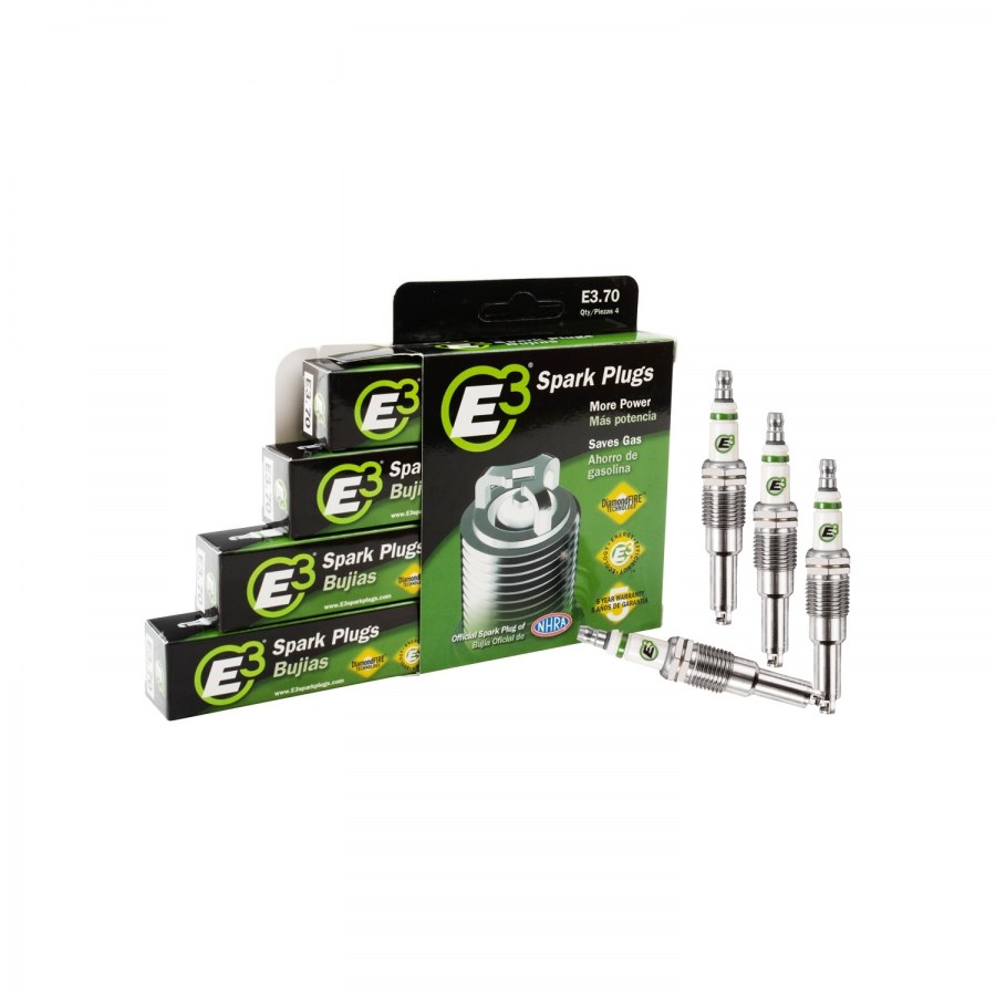 E3 Spark Plg Spark Plug, With Resistor, Copper, Nickel Alloy, Standard, 0.860 Inch Thread Reach, Set of 4 – E3.70