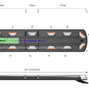 ECCO Safety Group Warning Light, 12 Pro Vantage ™ Series, 54 Inch Length X 11 Inch Width X 2-1/2 Inch Height, Full Bar – 12-50004-ES