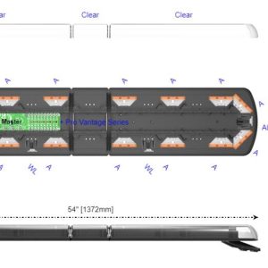 ECCO Safety Group Warning Light, 12+ Pro Vantage™ Series, 54 Inch Length X 11 Inch Width X 2-1/2 Inch Height, Full Bar – 12-50009-ES