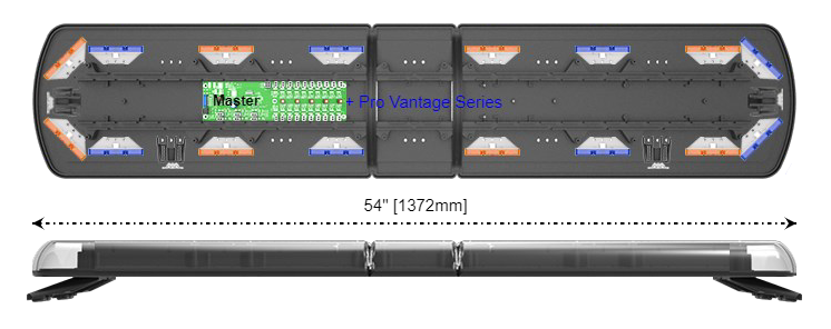 ECCO Safety Group Light Bar, 12 Pro Vantage ™ Series, LED Bulb, 54 Inch Length – 12-51409-ES