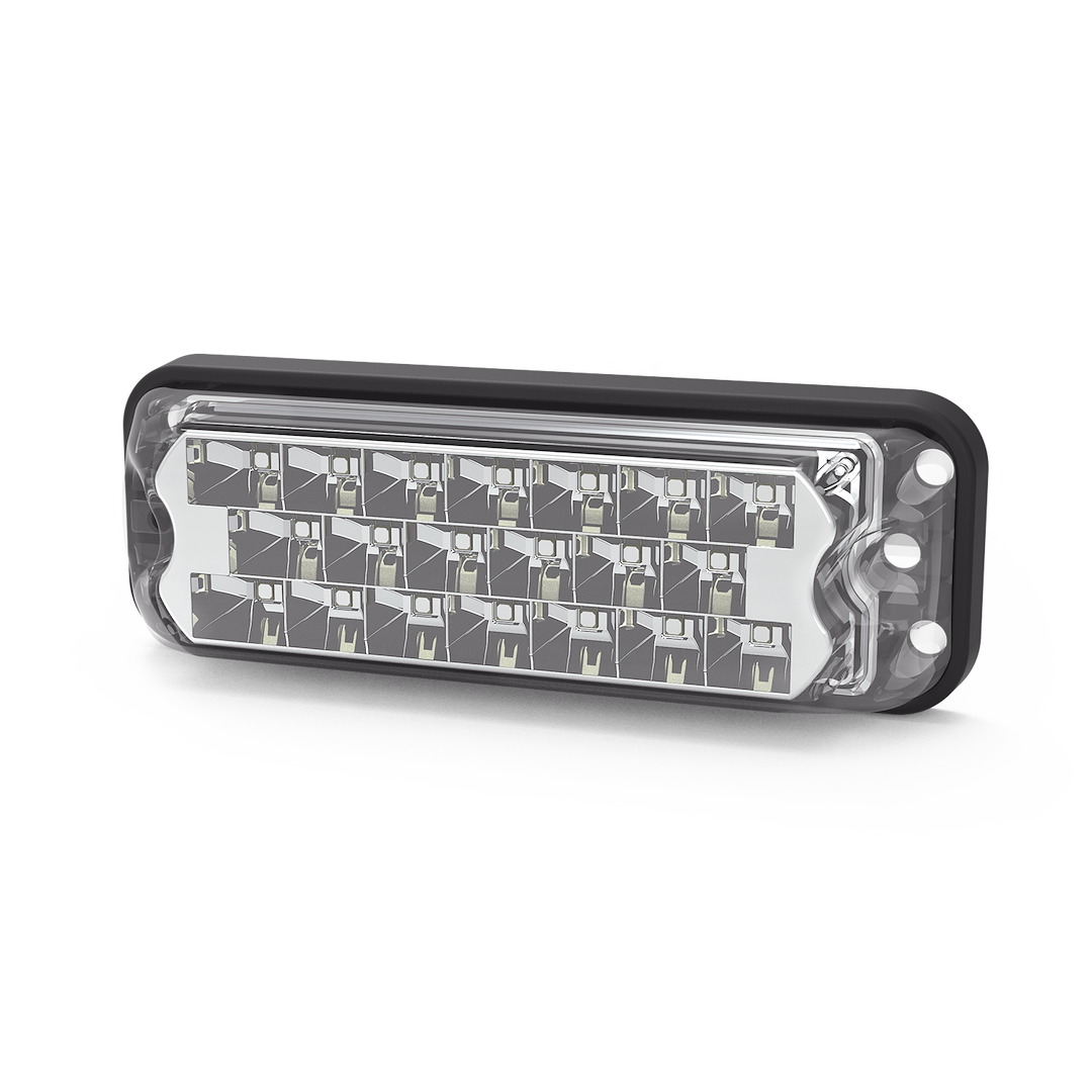 ECCO Safety Group Warning Light, 5.9 Inch Length X 1.2 Inch Width X 2.1 Inch Height, Directional LED, Surface Mount, 20 Amber LED, Clear Lens – 3811A