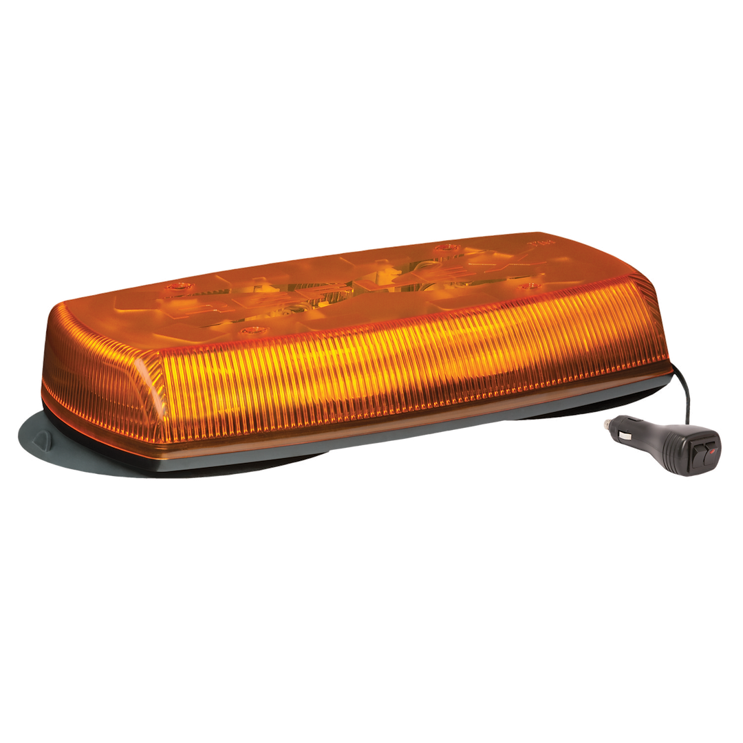 ECCO Safety Group Warning Light, 15 Inch Length X 9 Inch Width X 3.1 Inch Height, Mini Bar, Vacuum-Mount, Eight LED Reflector Module – 5585A-VM