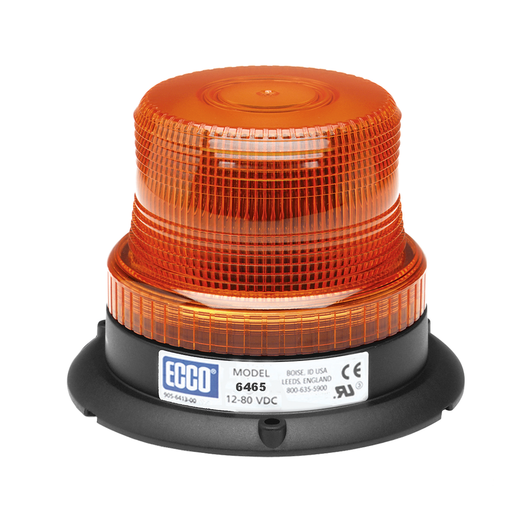 ECCO Safety Group Warning Light, 5.6 Inch Diameter X 3.9 Inch Height, Beacon, 3 Bolt Flange Mount, Amber LED/ Lens, 8 Flash Patterns (PULSE8) – 6465A