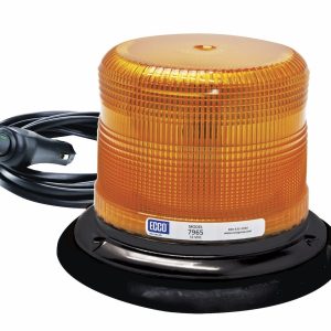 ECCO Safety Group Warning Light, 6-1/2 Inch Diameter X 4.9 Inch Height, Beacon, Vacuum Magnet Mount, Amber LED/ Lens, 11 Flash Patterns – 7965A-VM