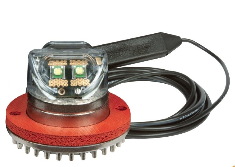 ECCO Safety Group Warning Light, 1-1/2 Inch Diameter X 1.1 Inch Height, Concealed Directional LED, Flange 1 Inch Hole Mount, 4 Amber LED – 9011A