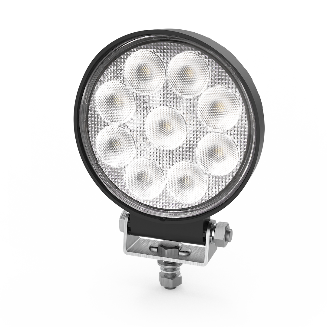 ECCO Safety Group Work Light, 4.3 Inch Diameter, Round, Pedestal Mount, Flood Beam, 1500 Raw Lumens, 1.2 Amps at 12 to 24 Volt DC – E92005W