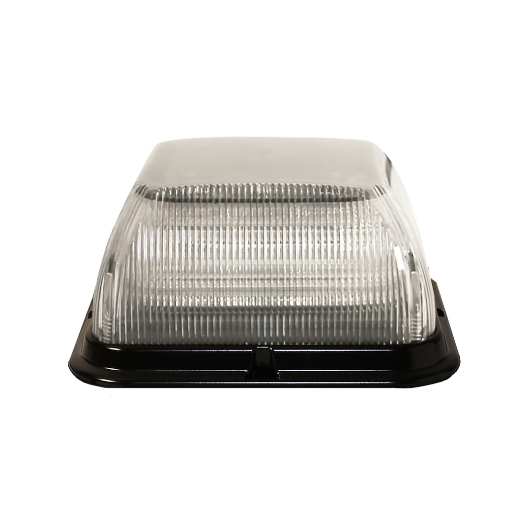 ECCO Safety Group Warning Light, EB7185 Series, 3.3 Inch Height X 6.5 Inch Width, LED Beacon, Bolt-On, Clear Lens, 24 Light Patterns – EB7185CAA-T13
