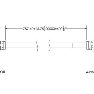 ECCO Safety Group Backup Camera Cable, 4-PIN Connector, 65.6 Foot Length Extension Cable – ECTC20-4