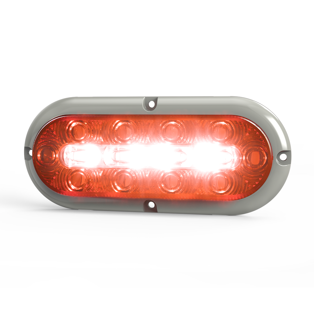 ECCO Safety Group Warning Light, ED3000 Series, 7.5 Inch Oval, Stop-Tail-Turn-Reverse and Warning Light Combo, Surface Mount – ED3080AW
