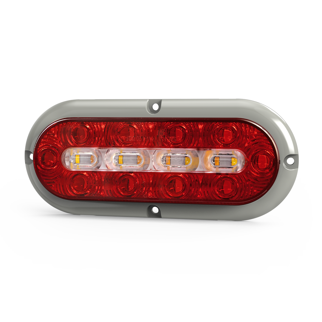 ECCO Safety Group Warning Light, ED3000 Series, 7.5 Inch Oval, Stop-Tail-Turn-Reverse and Warning Light Combo, Surface Mount – ED3080AW