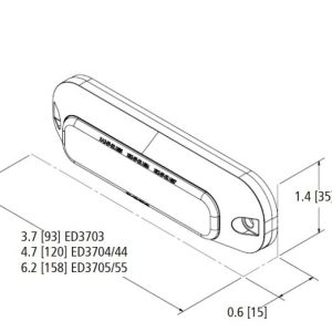 ECCO Safety Group Warning Light, ED3700 Series, 1.4 Inch Height X 6.2 Inch Width X 0.6 Inch Depth, 6 Directional Leds, Surface Mount, LED – ED3705G