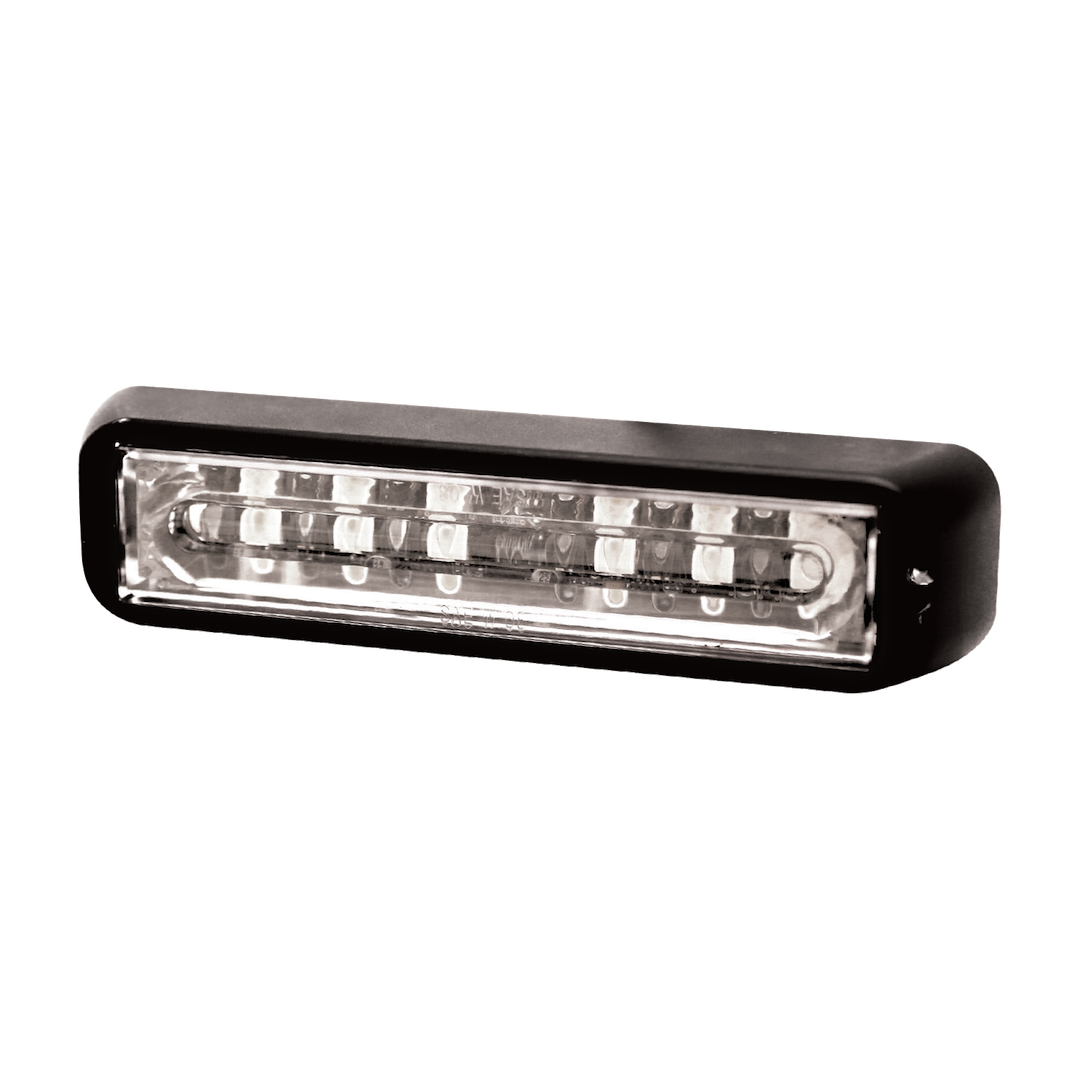 ECCO Safety Group Warning Light, 1.1 Inch Height X 6.4 Inch Width X 1-1/2 Inch Depth, Direction LED, 2 Bolt Mount, Amber LED/Clear Lens – ED3766AC