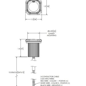 ECCO Safety Group Warning Light, Hide-A-Led™, 1.3 Inch Length X 1.3 Inch Width X 1.4 Inch Depth, Concealed Directional, Flush Mount – ED9040AG