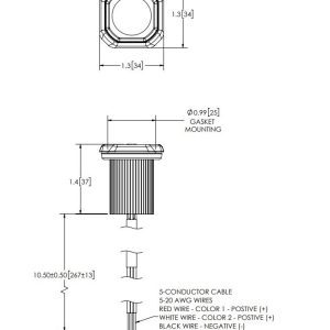 ECCO Safety Group Warning Light, ED9040 Series, Surface/ Flush Mount, LED, Amber/ White Lens, 69 Flash Patterns, 12 to 24 Volt, 0.6 Ampere – ED9040AW