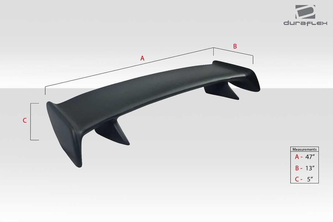 Extreme Dim. Spoiler, Duraflex Skyline, Universal, Custom Style, Without Light, Black, Fiberglass – 102221