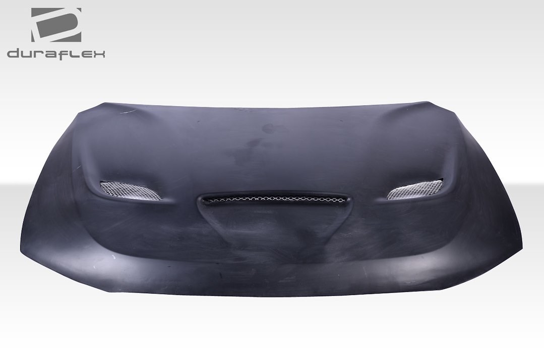 Extreme Dim. Hood, Duraflex, Srt Hellcat Hood Style, With Hood Scoops, Lift Off, Black, Fiberglass Reinforced Plastic – 115296