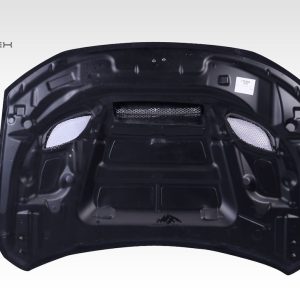 Extreme Dim. Hood, Duraflex, Srt Hellcat Hood Style, With Hood Scoops, Lift Off, Black, Fiberglass Reinforced Plastic – 115296