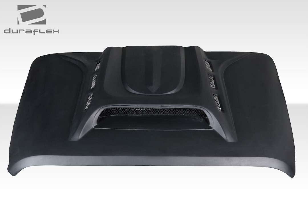 Extreme Dim. Hood, Duraflex, Avenge Vented, Without Hood Scoops, Black, Fiberglass, Requires Hood Pin (see Required Parts) – 117934
