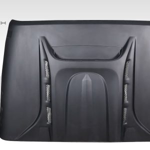 Extreme Dim. Hood, Duraflex, Avenge Vented, Without Hood Scoops, Black, Fiberglass, Requires Hood Pin (see Required Parts) – 117934