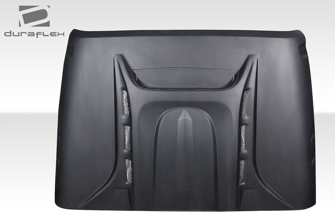 Extreme Dim. Hood, Duraflex, Avenge Vented, Without Hood Scoops, Black, Fiberglass, Requires Hood Pin (see Required Parts) – 117934