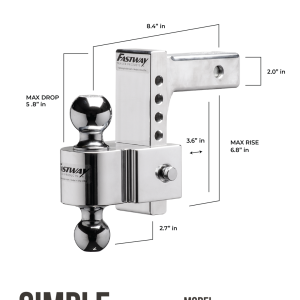 Equalizer Trailer Hitch Ball Mount, Flash E Series, Class III, Fits 2 Inch Receiver – 42-00-2600