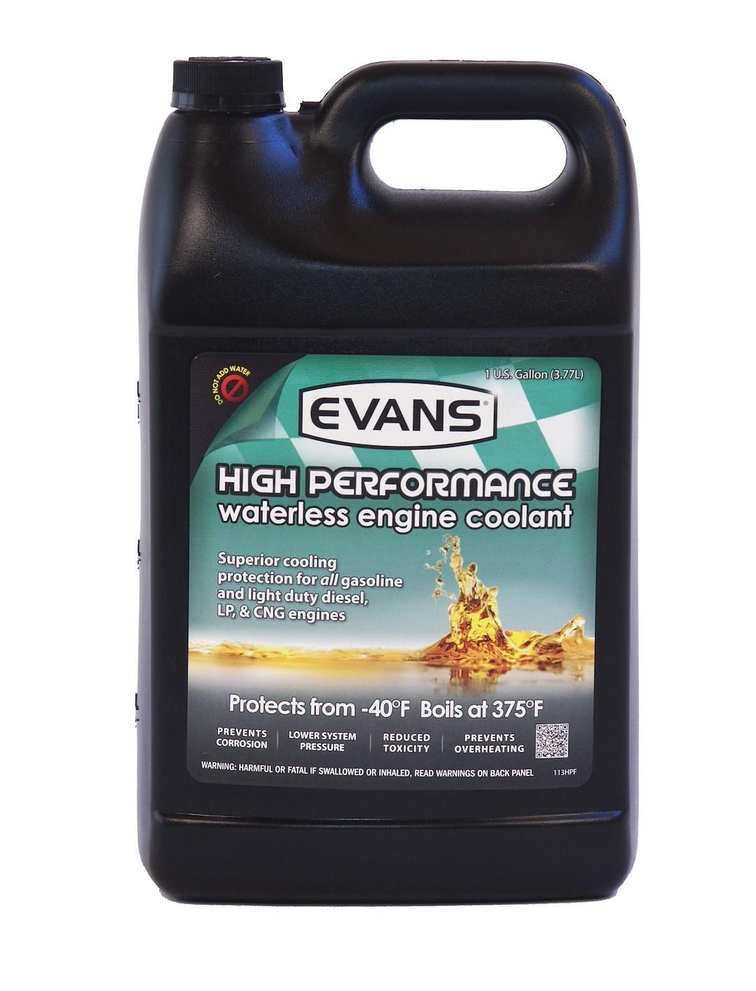 Evans Coolng Engine Coolant, High Performance, Orange, 1 Gallon Jug, Single, Glycol Based Waterless Coolant – EC53001