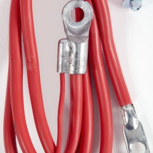 East Penn Battery Cable, Deka, Side Post, Red Positive, Copper, 4 Gauge Primary Wire 20 Inch Length, 4 Inch Length Auxiliary Wire – 00330