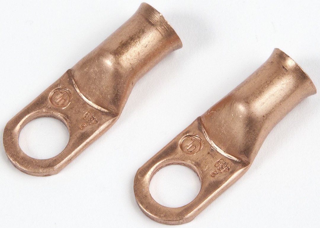 East Penn Battery Cable Eyelet, Deka, 3/8 Inch Eyelet, 2 Gauge, Copper, Set of 2 – 00544