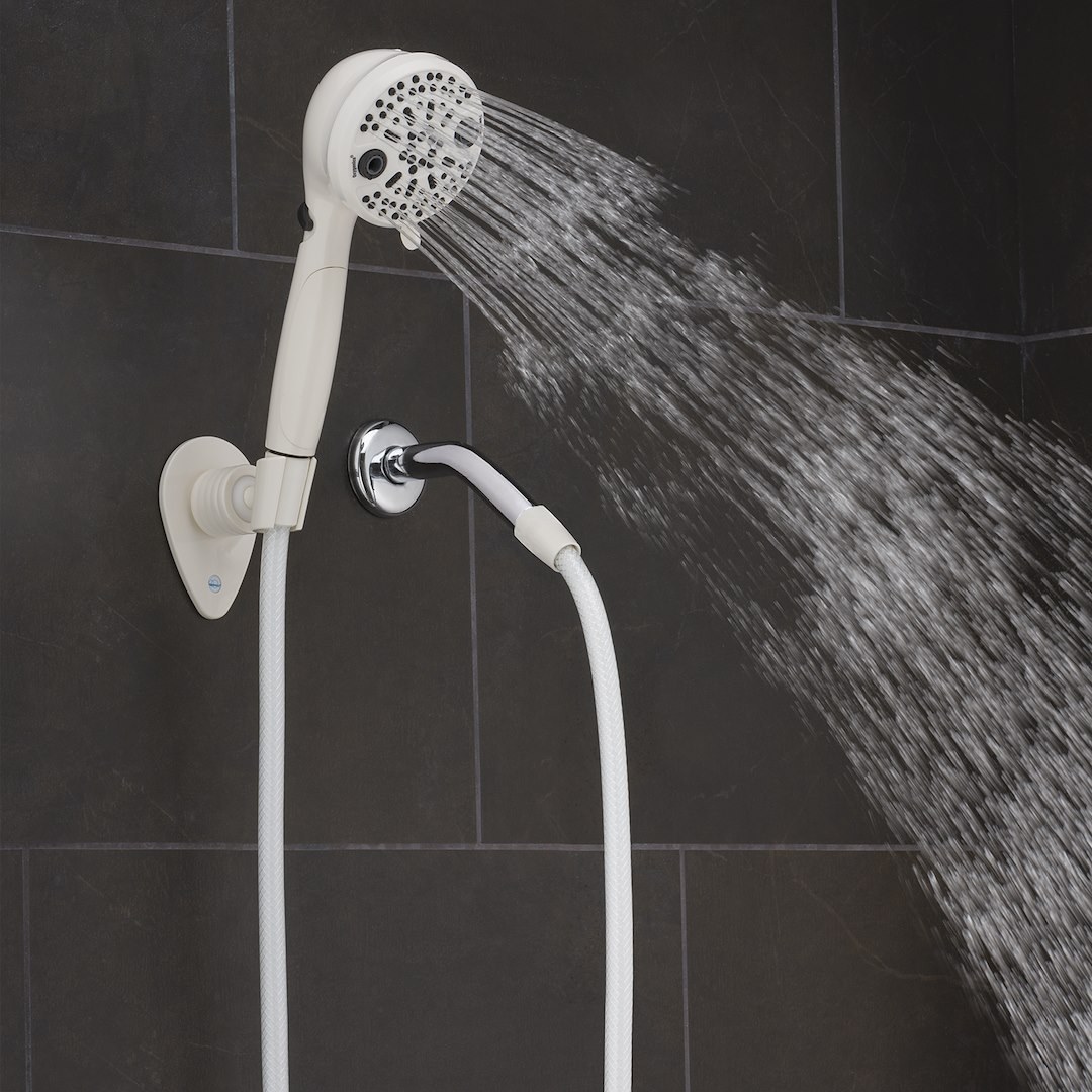 Etl Shower Head, Powerflow, Hand Held with 72 Inch Hose, With 5 Function Spray Settings, With Shut Off Valve, 3-3/4 Inch Outer Diameter – 87764