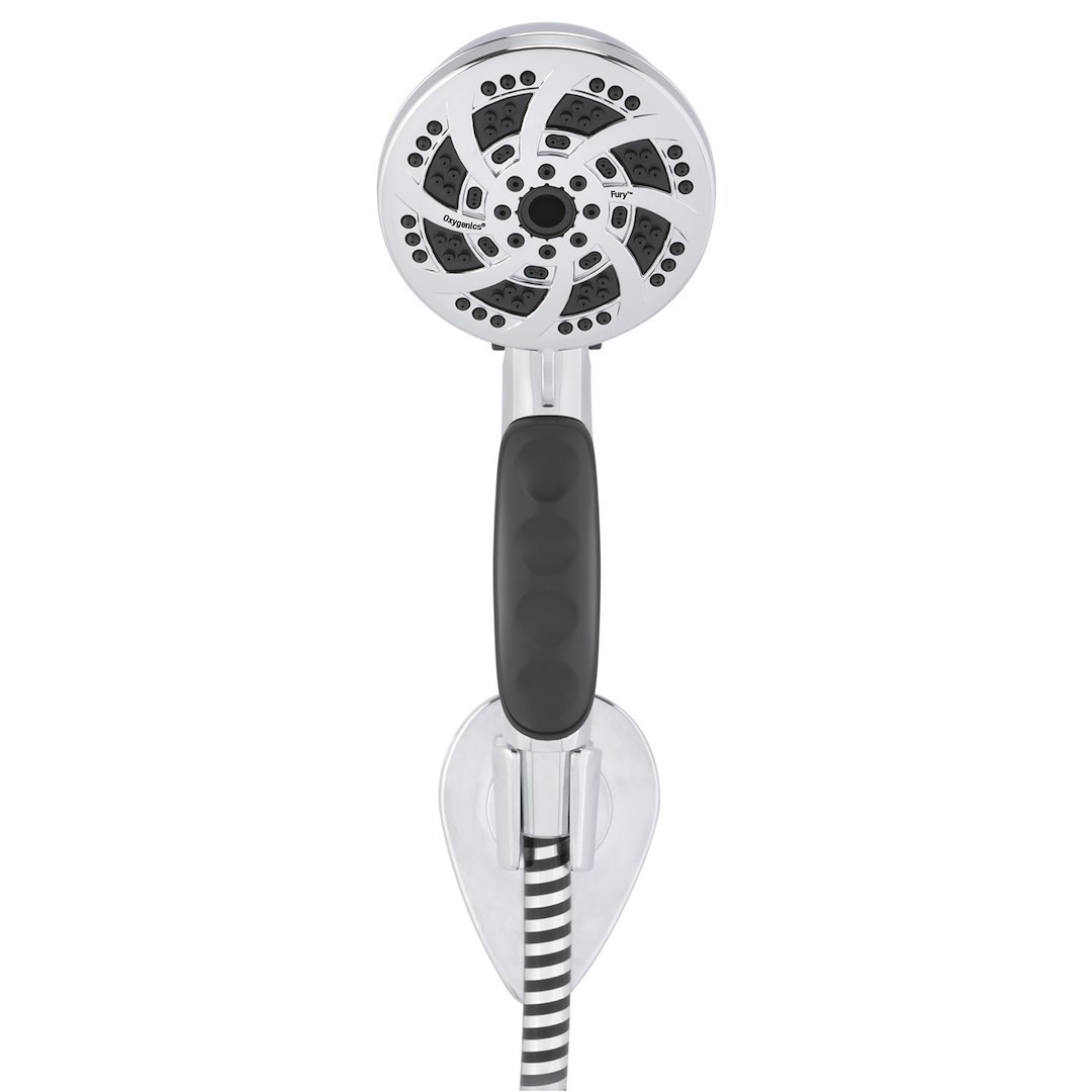 Etl Shower Head, Fury ™, Hand Held with 72 Inch Hose, With 5 Function Spray Settings, With Shut Off Valve, 3-3/4 Inch Outer Diameter – 92189