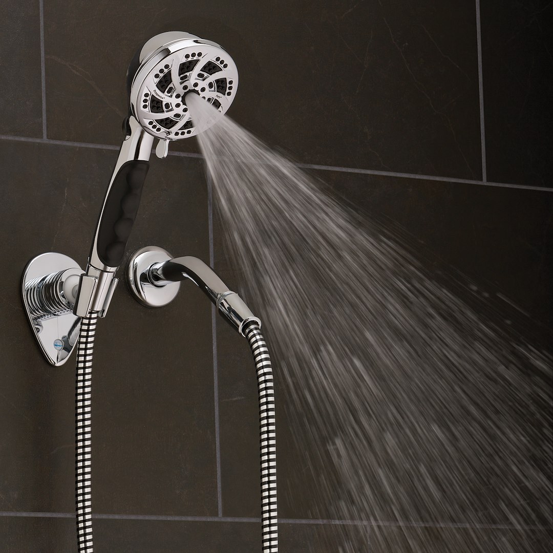 Etl Shower Head, Fury ™, Hand Held with 72 Inch Hose, With 5 Function Spray Settings, With Shut Off Valve, 3-3/4 Inch Outer Diameter – 92189