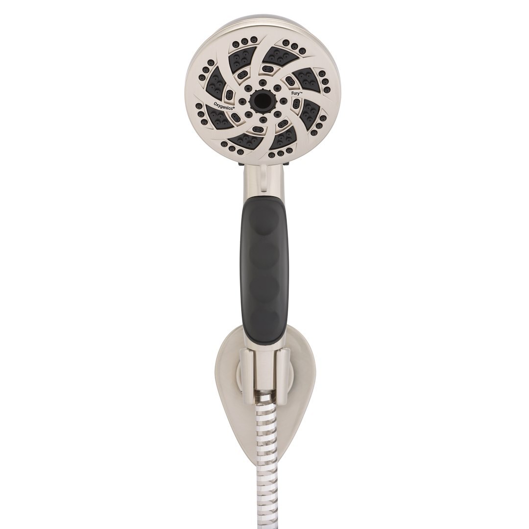 Etl Shower Head, Fury ™, Hand Held with 72 Inch Hose, With 5 Function Spray Settings, With Shut Off Valve, 3-3/4 Inch Outer Diameter – 92489