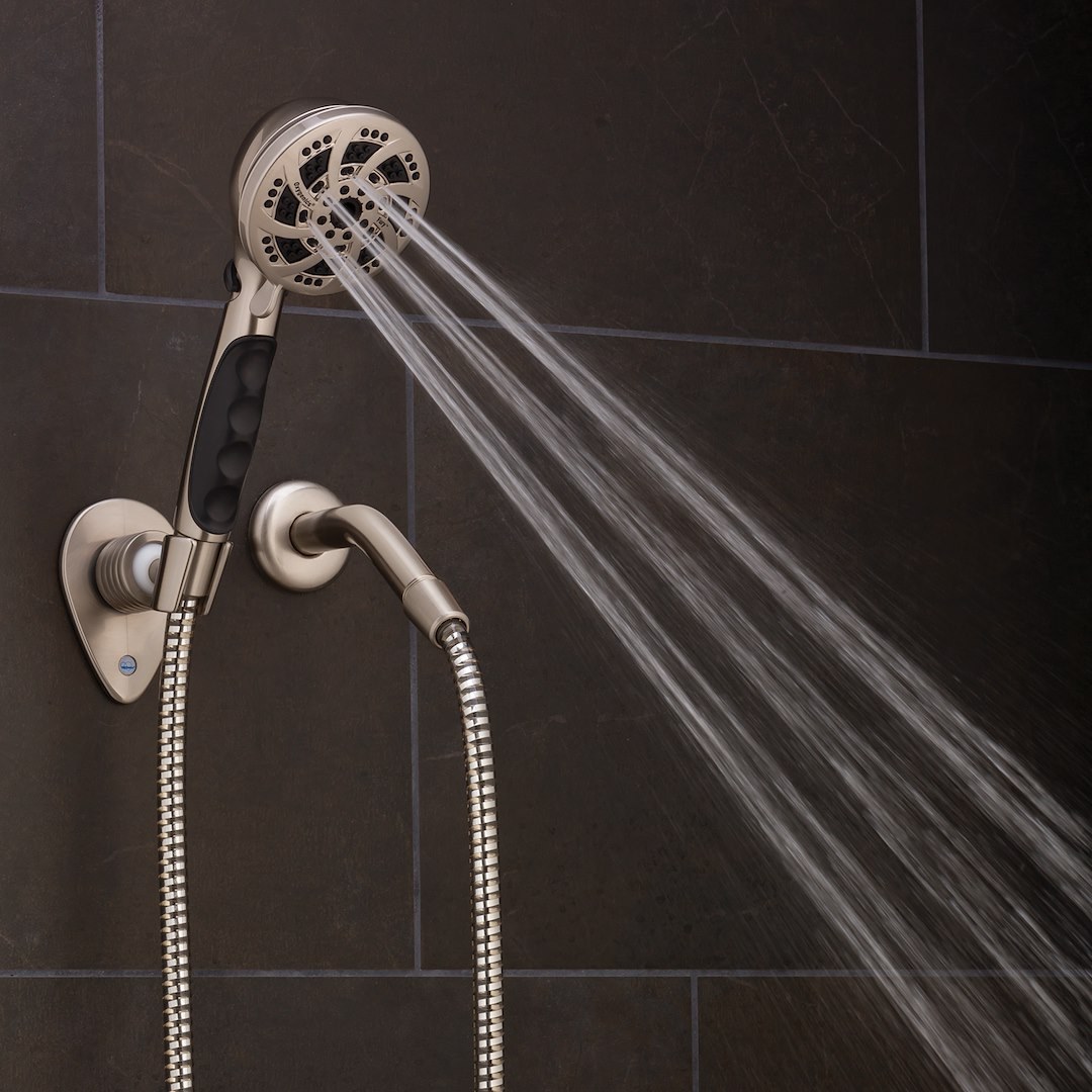 Etl Shower Head, Fury ™, Hand Held with 72 Inch Hose, With 5 Function Spray Settings, With Shut Off Valve, 3-3/4 Inch Outer Diameter – 92489