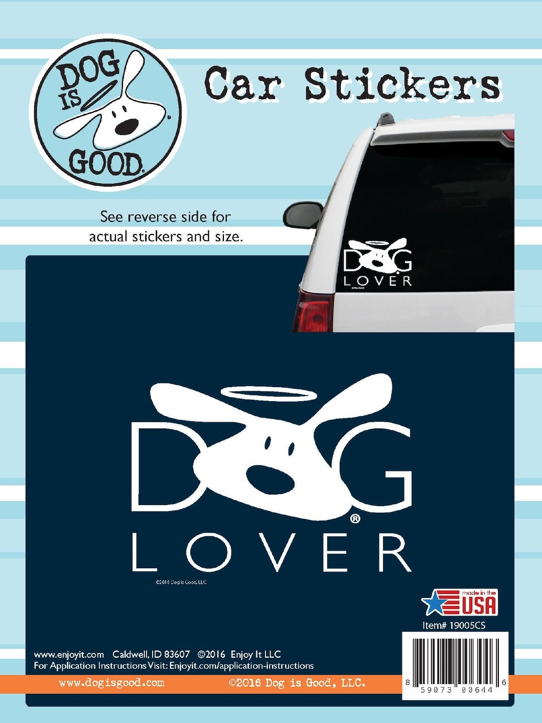 Enjoy It Llc Decal, Dog Is Good ®, Dog Lover, White Design with Black Background, Vinyl, Single – 19005CS