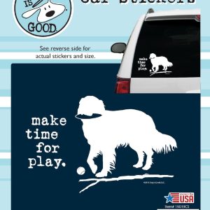 Enjoy It Llc Decal, Dog Is Good ®, Make Time for Play, White Design with Black Background, Vinyl, Single – 19019CS
