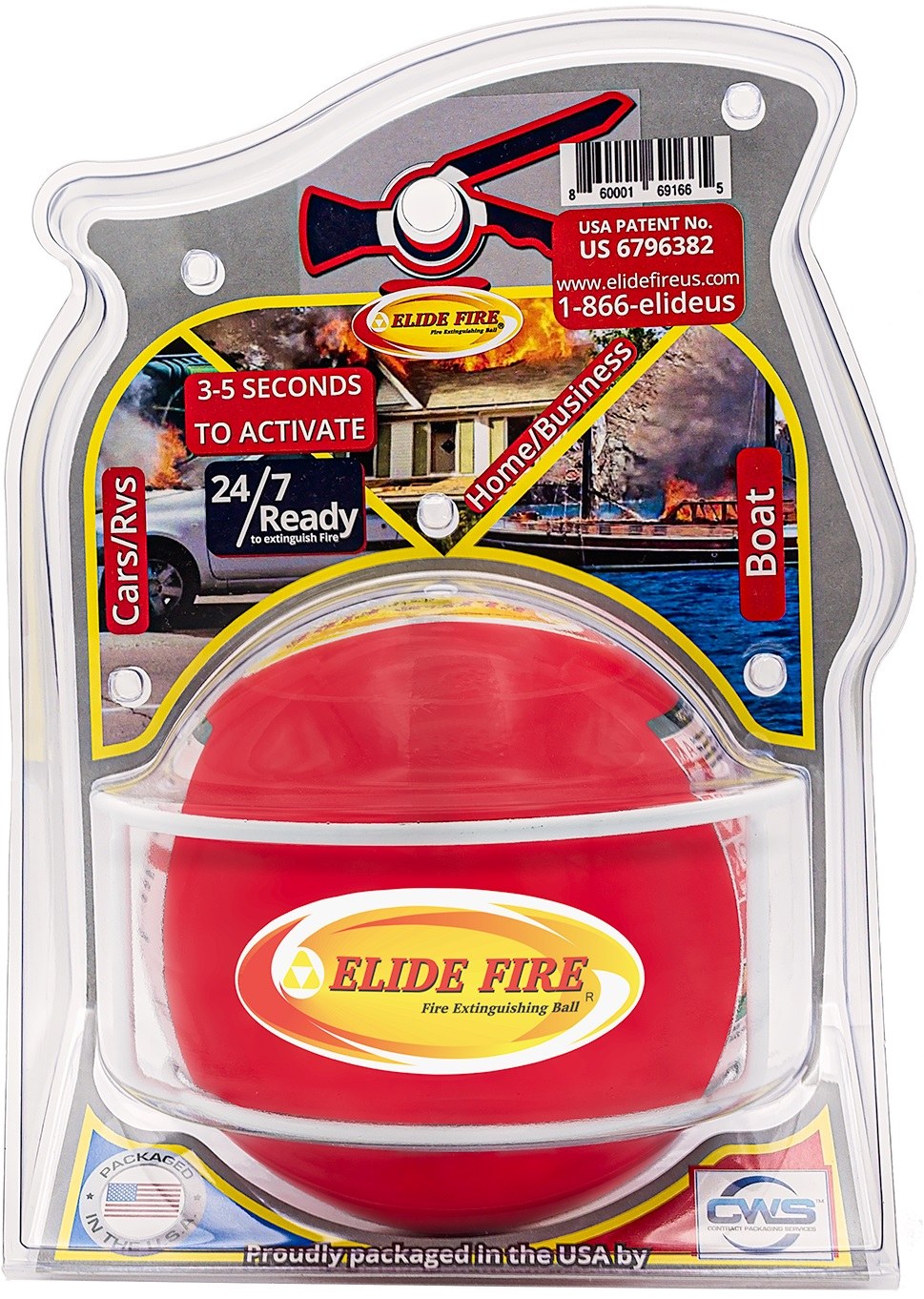 E Fire USA Fire Extinguisher, Rated for A/B/C Type Fires, Mono Ammonium Phosphate Dry Chemical Agent, Not U S Coast Guard Approved – ELY6