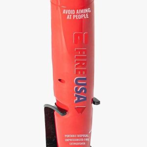E Fire USA Fire Extinguisher, Rated for A/B/C Type Fires, Portable 1 Pound Weight, Red, With Mounting Bracket, Without Gauge, 10 Inch IN Length – PF1