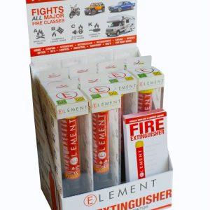 Element Fire Extinguisher, Gaseous Extinguishing Agent, Ce/ Rina Approved, Aluminum/ Plastic, Red with Black Handle, 50 Seconds of Discharge – 50050