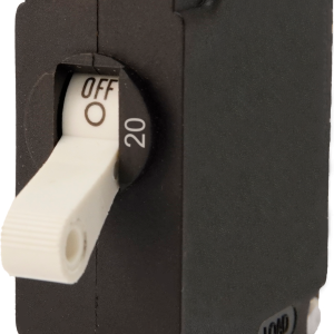 Egis Mobile Circuit Breaker, A Series, 20 Amp, Manual Reset, Single, 277 Volt AC/ 80 Volt DC, White, Single Pole Magnetic Hydraulic Type – 3201-20