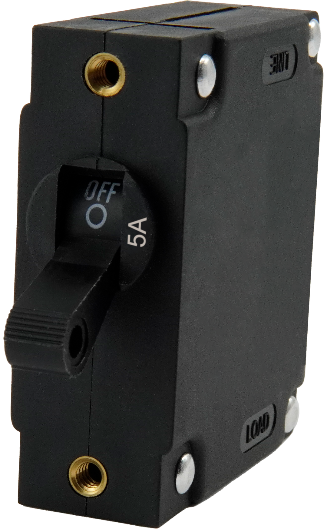 Egis Mobile Circuit Breaker, A Series, 5 Amp, Manual Reset, Single, 277 Volt AC/ 80 Volt DC, Black, Single Pole Magnetic Hydraulic Type – 3211-05